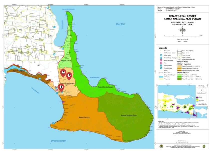 Peta Taman Nasional Alas Purwo
